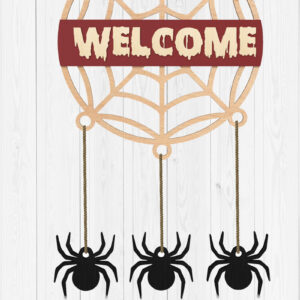 Intra απο ξύλο plywood 3mm-4mm πάχος – Καλώς ορίσατε Halloween 3D Δίασταση  20x20 cm INTRAFABR-104826719