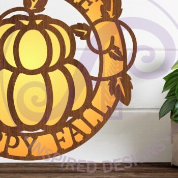 Intra απο ξύλο plywood 3mm-4mm πάχος – Καλώς ήρθατε, Happy Fall Wall Sign Laser Δίασταση  40x30 cm INTRAFABR-100883828 - Image 1