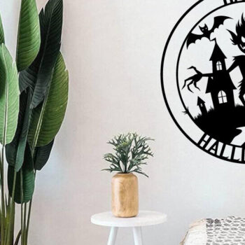 Intra απο ξύλο plywood 3mm-4mm πάχος – Καλώς ήρθατε Happy Halloween Metal Art Laser Δίασταση 20x20 cm INTRAFABR-101052048 - Image 2