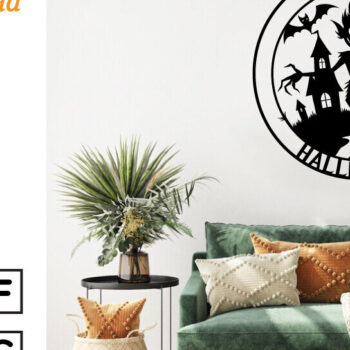 Intra απο ξύλο plywood 3mm-4mm πάχος – Καλώς ήρθατε Happy Halloween Metal Art Laser Δίασταση 20x20 cm INTRAFABR-101052048 - Image 3