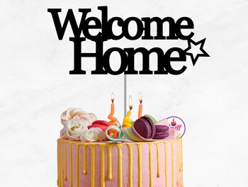 Intra απο ξύλο plywood 3mm-4mm πάχος – Welcome Home Cake Topper Δίασταση  20x20 cm INTRAFABR-75260189 - Image 1