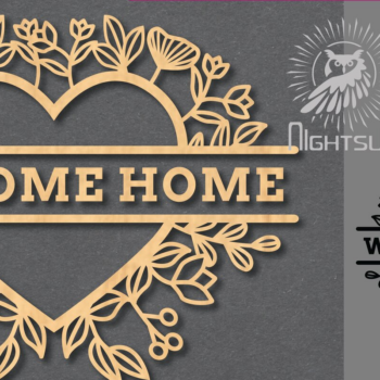 Intra απο ξύλο plywood 3mm-4mm πάχος – Καλώς ορίσατε στο σπίτι Σημάδι κοπής λέιζερ Δίασταση  20x20 cm INTRAFABR-119041535 - Image 1