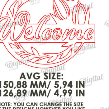 Intra απο ξύλο plywood 3mm-4mm πάχος – Πακέτο κοπής με λέιζερ καλωσορίσματος Home Signs Δίασταση  40x30 cm INTRAFABR-119261719 - Image 3