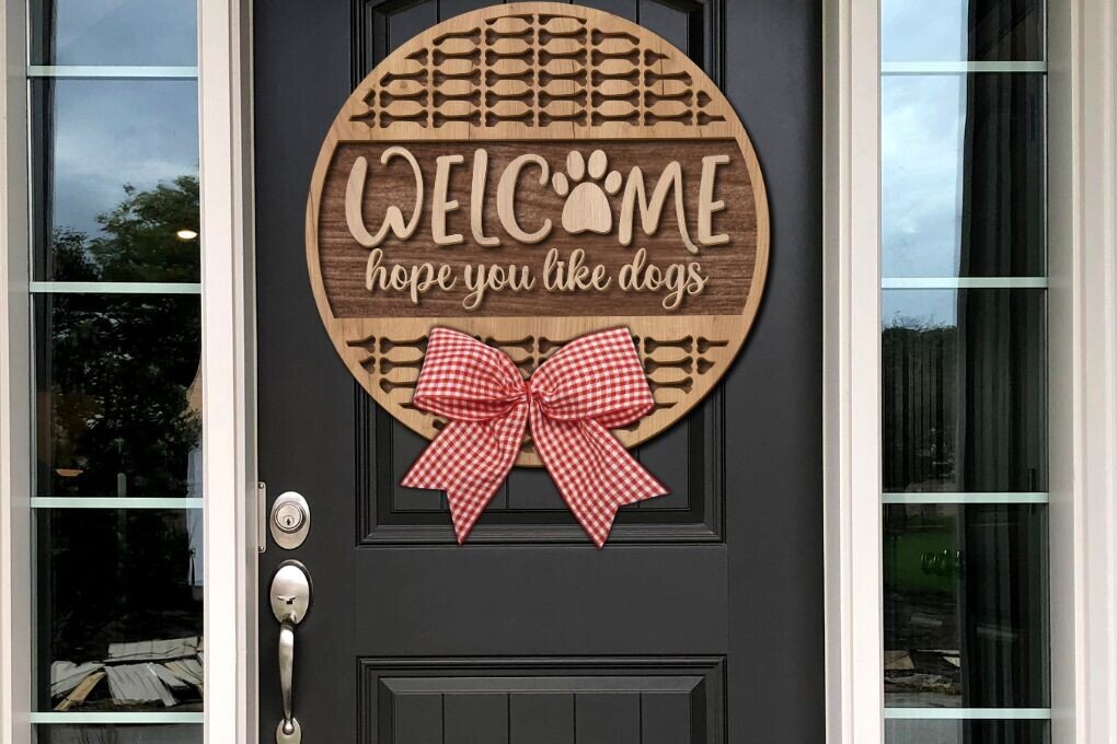 Intra απο ξύλο plywood 3mm-4mm πάχος – Υποδοχή Ελπίζω να σας αρέσουν τα σκυλιά Δίασταση  20x20 cm INTRAFABR-101855660