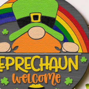 Intra απο ξύλο plywood 3mm-4mm πάχος – Καλωσορίσατε Leprechaun, ημέρα του Αγίου Πατρικίου Δίασταση  20x20 cm INTRAFABR-113162285