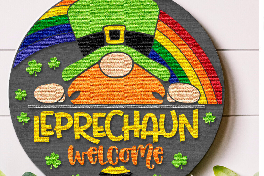 Intra απο ξύλο plywood 3mm-4mm πάχος – Καλωσορίσατε Leprechaun, ημέρα του Αγίου Πατρικίου Δίασταση  20x20 cm INTRAFABR-113162285