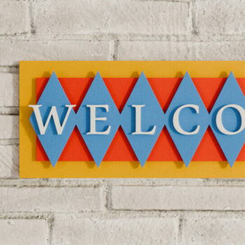 Intra απο ξύλο plywood 3mm-4mm πάχος – Καλώς ορίσατε MCentury Retro Sign Cut Laser Δίασταση  40x30 cm INTRAFABR-106259456 - Image 1