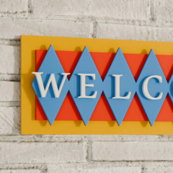 Intra απο ξύλο plywood 3mm-4mm πάχος – Καλώς ορίσατε MCentury Retro Sign Cut Laser Δίασταση  40x30 cm INTRAFABR-106259456 - Image 3