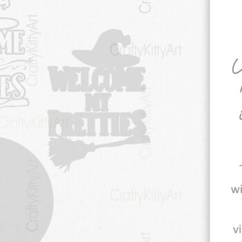 Intra απο ξύλο plywood 3mm-4mm πάχος – Welcome My Pretties Halloween Door Sign Δίασταση  40x30 cm INTRAFABR-104607753 - Image 3