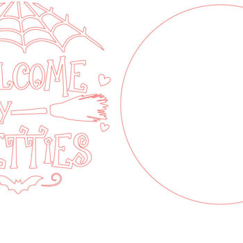 Intra απο ξύλο plywood 3mm-4mm πάχος – Welcome My Pretties, Halloween Sign Δίασταση 40x30 cm INTRAFABR-105736170 - Image 2