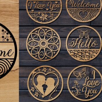 Intra απο ξύλο plywood 3mm-4mm πάχος – Welcome My Sign Bundle Design Δίασταση  40x30 cm INTRAFABR-32131856 - Image 1