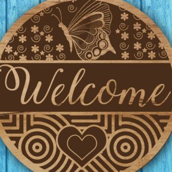 Intra απο ξύλο plywood 3mm-4mm πάχος – Welcome My Sign Bundle Design Δίασταση  40x30 cm INTRAFABR-32131856 - Image 3
