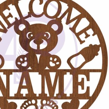 Intra απο ξύλο plywood 3mm-4mm πάχος – Καλώς ορίσατε Νέο λέιζερ Name Sign Baby Δίασταση  40x30 cm INTRAFABR-118172828 - Image 5