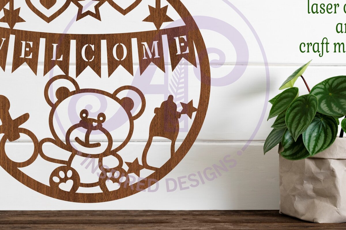 Intra απο ξύλο plywood 3mm-4mm πάχος – Καλώς ορίσατε Νέα επιγραφή Baby Wall Art, Αρχείο Δίασταση  40x30 cm INTRAFABR-81860307