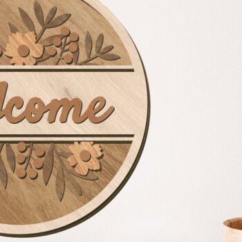 Intra απο ξύλο plywood 3mm-4mm πάχος – Καλωσόρισμα Διακοσμημένο Διακοσμητικό Πάνελ Δίασταση  40x30 cm INTRAFABR-91089893 - Image 2