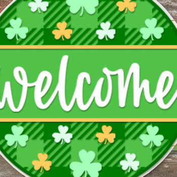 Intra απο ξύλο plywood 3mm-4mm πάχος – Καλώς ήρθατε Patricks Κρεμάστρα πόρτας Στρογγυλή πινακίδα Δίασταση  20x20 cm INTRAFABR-60315763 - Image 2