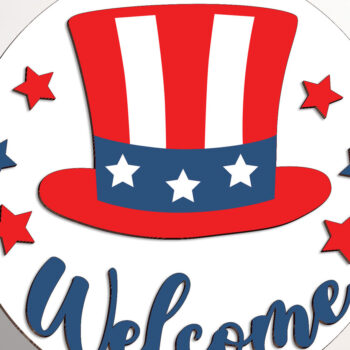 Intra απο ξύλο plywood 3mm-4mm πάχος – Καλωσόρισμα Πατριωτικό Σημάδι Δίασταση  20x20 cm INTRAFABR-97105978 - Image 3