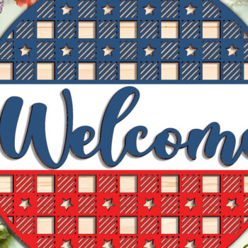 Intra απο ξύλο plywood 3mm-4mm πάχος – Καλωσόρισμα Πατριωτικό Σημάδι Δίασταση  20x20 cm INTRAFABR-97105665 - Image 1