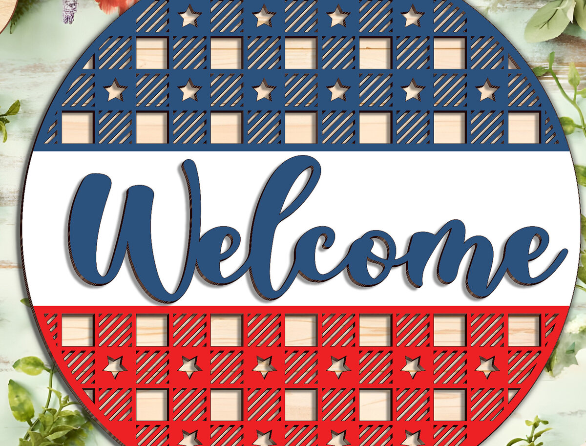 Intra απο ξύλο plywood 3mm-4mm πάχος – Καλωσόρισμα Πατριωτικό Σημάδι Δίασταση  20x20 cm INTRAFABR-97105665