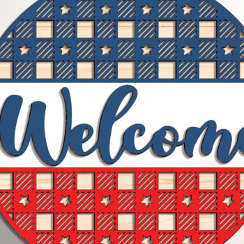 Intra απο ξύλο plywood 3mm-4mm πάχος – Καλωσόρισμα Πατριωτικό Σημάδι Δίασταση  20x20 cm INTRAFABR-97105665 - Image 2