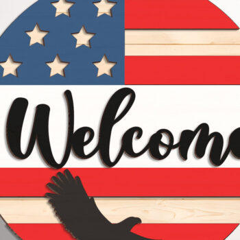 Intra απο ξύλο plywood 3mm-4mm πάχος – Καλώς ορίσατε Πατριωτικό Σήμα Δίασταση 20x20 cm INTRAFABR-97104877 - Image 2