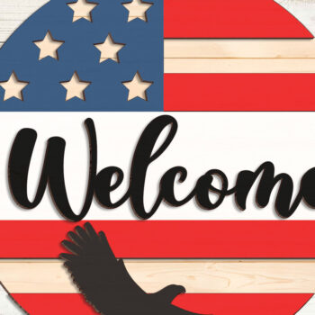 Intra απο ξύλο plywood 3mm-4mm πάχος – Καλώς ορίσατε Πατριωτικό Σήμα Δίασταση 20x20 cm INTRAFABR-97104877 - Image 3