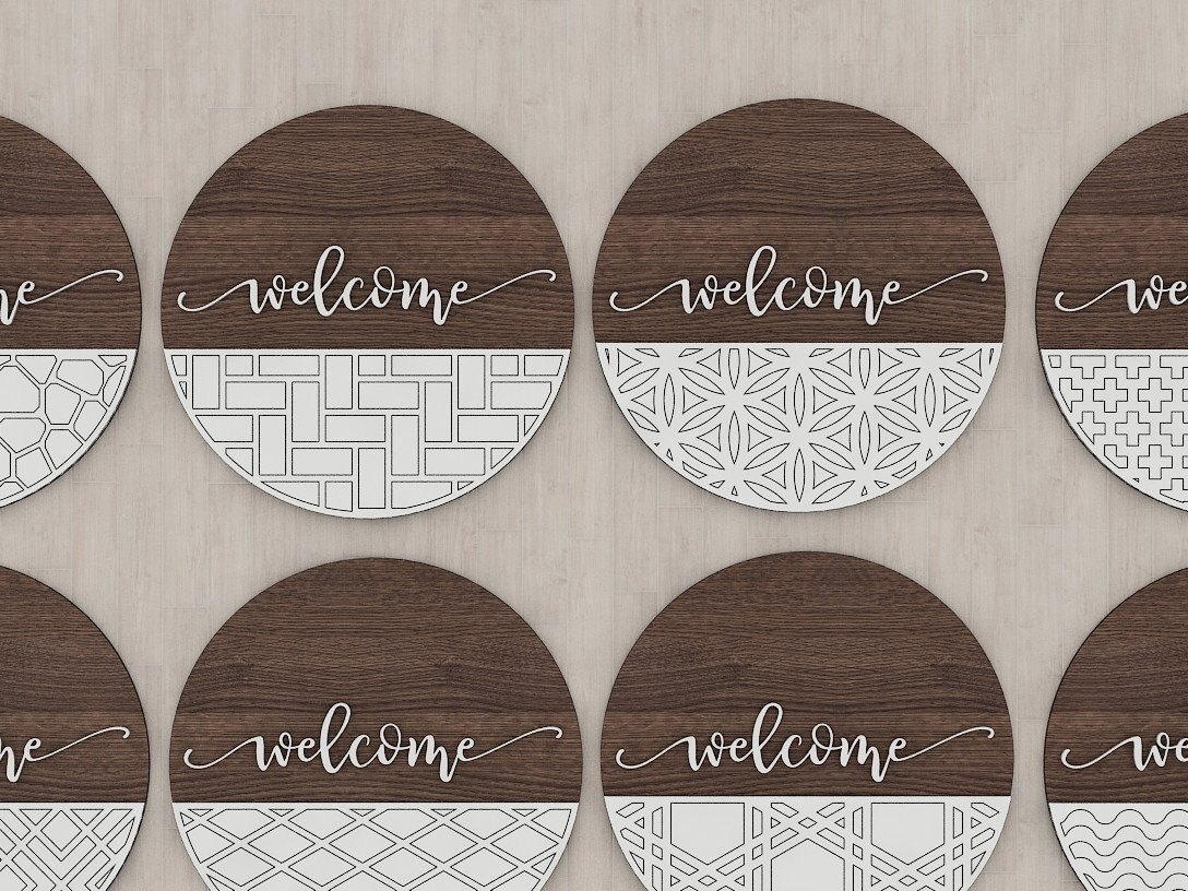 Intra απο ξύλο plywood 3mm-4mm πάχος – Αρχεία μοτίβων καλωσορίσματος / Σημάδι κρεμάστρας πόρτας Δίασταση  20x20 cm INTRAFABR-41627787