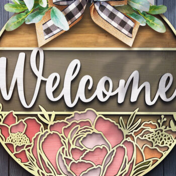 Intra απο ξύλο plywood 3mm-4mm πάχος – Welcome Peonies Door Hanger Laser Δίασταση 20x20 cm INTRAFABR-119692203 - Image 8