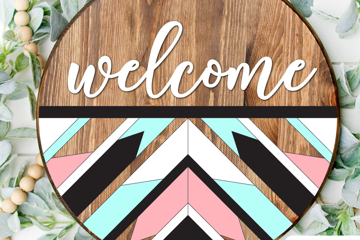 Intra απο ξύλο plywood 3mm-4mm πάχος – Αρχείο κοπής λέιζερ με πινακίδες καλωσορίσματος πάπλωμα πόρτας Δίασταση  20x20 cm INTRAFABR-64569522