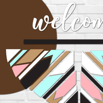 Intra απο ξύλο plywood 3mm-4mm πάχος – Αρχείο κοπής λέιζερ με πινακίδες καλωσορίσματος πάπλωμα πόρτας Δίασταση  20x20 cm INTRAFABR-64569522 - Image 2