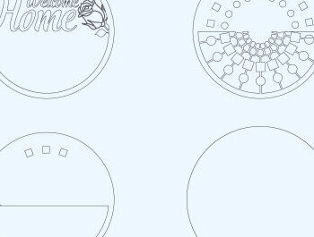 Intra απο ξύλο plywood 3mm-4mm πάχος – Καλωσόρισμα Στρογγυλή πινακίδα Κρεμάστρα πόρτας Κοπή λέιζερ Δίασταση  20x20 cm INTRAFABR-60924203 - Image 3