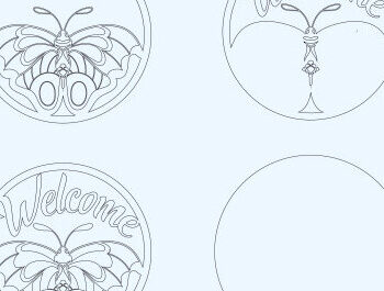 Intra απο ξύλο plywood 3mm-4mm πάχος – Καλωσόρισμα Στρογγυλή πινακίδα Κρεμάστρα πόρτας Κοπή λέιζερ Δίασταση  20x20 cm INTRAFABR-60924212 - Image 3