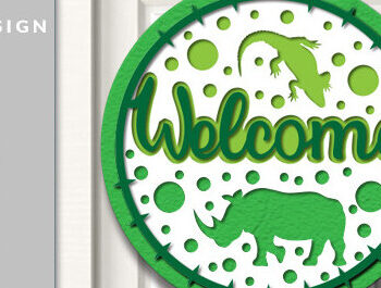 Intra απο ξύλο plywood 3mm-4mm πάχος – Καλωσόρισμα Στρογγυλή πινακίδα Κρεμάστρα πόρτας Κοπή λέιζερ Δίασταση  20x20 cm INTRAFABR-73583021 - Image 1