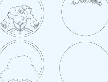 Intra απο ξύλο plywood 3mm-4mm πάχος – Καλωσόρισμα Στρογγυλή πινακίδα Κρεμάστρα πόρτας Κοπή λέιζερ Δίασταση  20x20 cm INTRAFABR-60810103 - Image 3