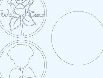 Intra απο ξύλο plywood 3mm-4mm πάχος – Καλωσόρισμα Στρογγυλή πινακίδα Κρεμάστρα πόρτας Κοπή λέιζερ Δίασταση  20x20 cm INTRAFABR-60810120 - Image 3