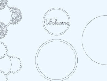 Intra απο ξύλο plywood 3mm-4mm πάχος – Καλωσόρισμα Στρογγυλή πινακίδα Κρεμάστρα πόρτας Κοπή λέιζερ Δίασταση  20x20 cm INTRAFABR-60810139 - Image 3