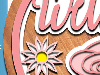 Intra απο ξύλο plywood 3mm-4mm πάχος – Καλωσόρισμα Στρογγυλή πινακίδα Κρεμάστρα πόρτας Κοπή λέιζερ Δίασταση  20x20 cm INTRAFABR-60810153 - Image 2