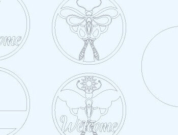 Intra απο ξύλο plywood 3mm-4mm πάχος – Καλωσόρισμα Στρογγυλή πινακίδα Κρεμάστρα πόρτας Κοπή λέιζερ Δίασταση  20x20 cm INTRAFABR-60924201 - Image 3