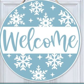 Intra απο ξύλο plywood 3mm-4mm πάχος – Καλώς ορίσατε Round Sign Δίασταση  40x30 cm INTRAFABR-38676599 - Image 1