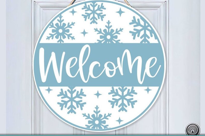 Intra απο ξύλο plywood 3mm-4mm πάχος – Αρχείο κοπής λέιζερ με στρογγυλό σημάδι καλωσορίσματος Δίασταση  20x20 cm INTRAFABR-38676721