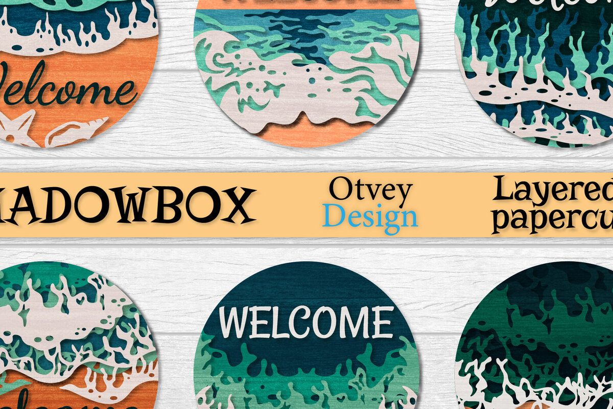 Intra απο ξύλο plywood 3mm-4mm πάχος – Welcome Sea Wave 3D Layered Lasercut Δίασταση  20x20 cm INTRAFABR-122011786