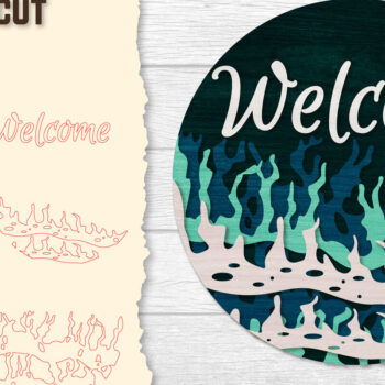 Intra απο ξύλο plywood 3mm-4mm πάχος – Welcome Sea Wave 3D Layered Lasercut Δίασταση  20x20 cm INTRAFABR-122011786 - Image 4