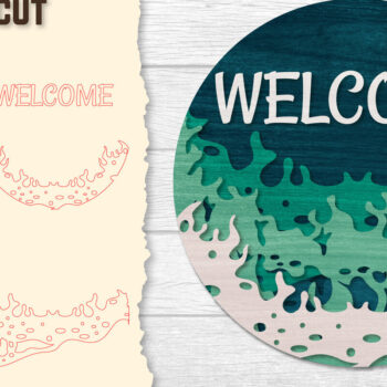 Intra απο ξύλο plywood 3mm-4mm πάχος – Welcome Sea Wave 3D Layered Lasercut Δίασταση  20x20 cm INTRAFABR-122011786 - Image 6