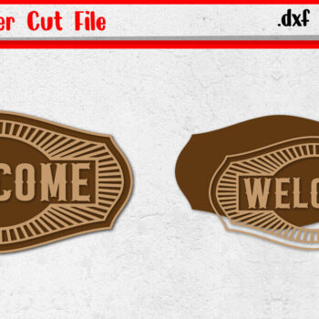 Intra απο ξύλο plywood 3mm-4mm πάχος – Σήμα καλωσορίσματος 4 | Vintage σημάδι κοπής με λέιζερ Δίασταση  20x20 cm INTRAFABR-98636013 - Image 1