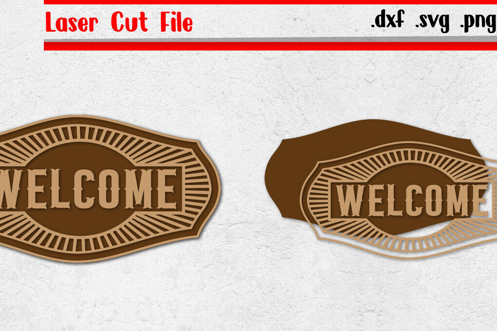 Intra απο ξύλο plywood 3mm-4mm πάχος – Σήμα καλωσορίσματος 4 | Vintage σημάδι κοπής με λέιζερ Δίασταση  20x20 cm INTRAFABR-98636013