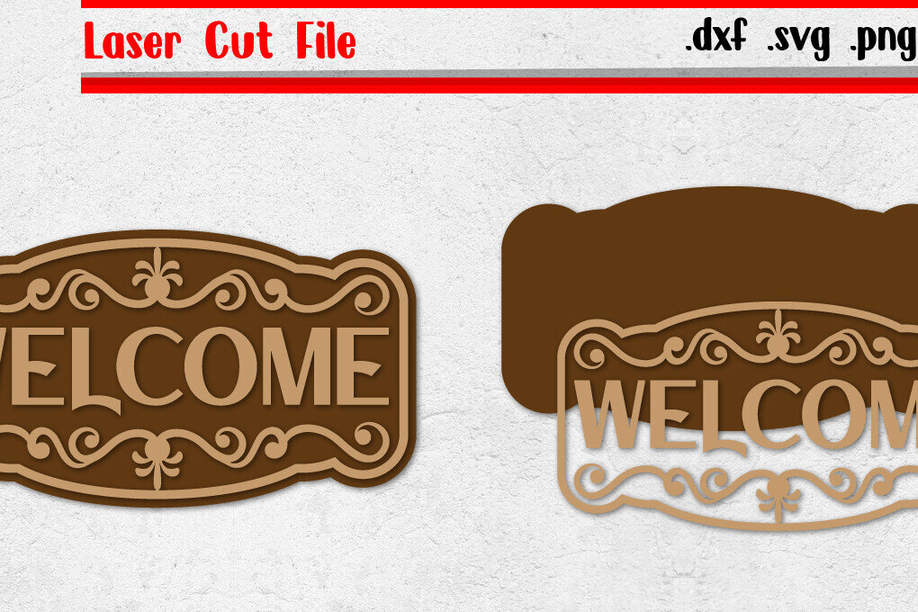 Intra απο ξύλο plywood 3mm-4mm πάχος – Σήμα καλωσορίσματος 6 | Vintage σημάδι κοπής με λέιζερ Δίασταση  20x20 cm INTRAFABR-112193653