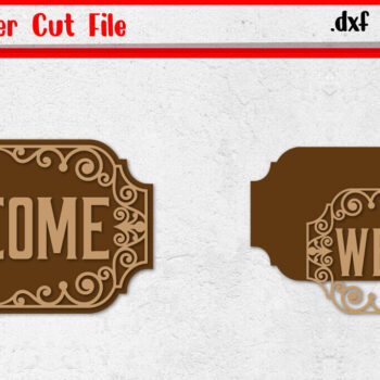 Intra απο ξύλο plywood 3mm-4mm πάχος – Σήμα καλωσορίσματος 7 | Vintage σημάδι κοπής με λέιζερ Δίασταση  20x20 cm INTRAFABR-113296932 - Image 1