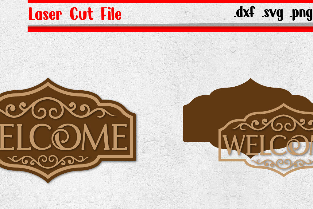 Intra απο ξύλο plywood 3mm-4mm πάχος – Σημάδι καλωσορίσματος 8 | Vintage σημάδι κοπής με λέιζερ Δίασταση  20x20 cm INTRAFABR-114527213