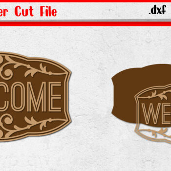 Intra απο ξύλο plywood 3mm-4mm πάχος – Σήμα καλωσορίσματος 9 | Vintage σημάδι κοπής με λέιζερ Δίασταση  20x20 cm INTRAFABR-117766552 - Image 1