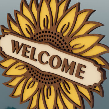 Intra απο ξύλο plywood 3mm-4mm πάχος – Σήμα καλωσορίσματος, Κρεμάστρα πόρτας κοπής με λέιζερ Δίασταση  20x20 cm INTRAFABR-59071534 - Image 2